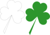 Shamrock Outline And Silhouette Clip Art